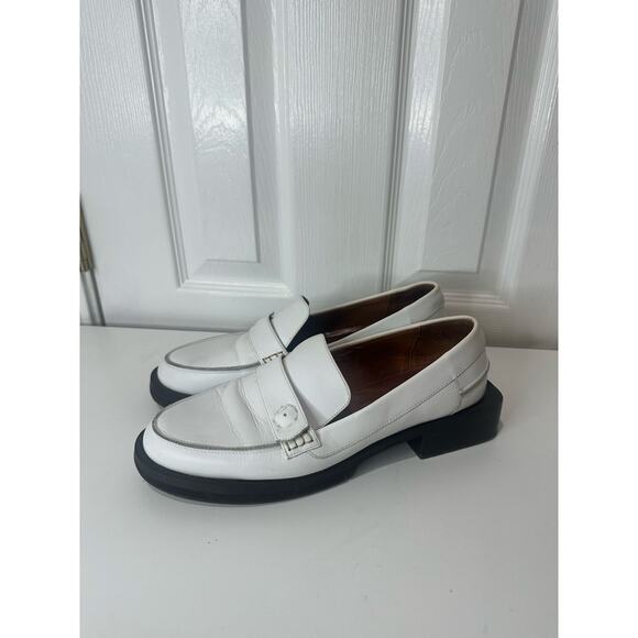 GANNI Jewel Buckle Patent Leather Loafers Sz EU 41 White - Missing Jewel - Picture 5 of 7